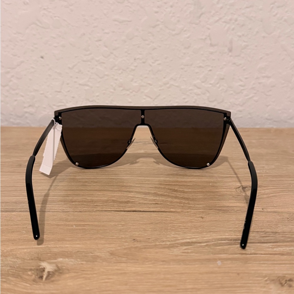 Saint Laurent SL1B 001 Mask 99mm Shield Sunglasses Black Unisex NWT Case - Picture 2 of 7